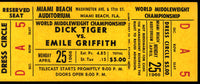 GRIFFITH, EMILE FULL CLOSED CIRCUIT TICKET (1966)