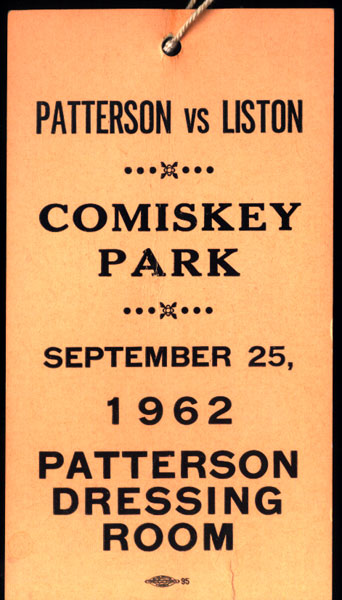 LISTON, SONNY-FLOYD PATTERSON I DRESSING ROOM PASS (1962)