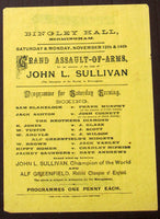 SULLIVAN, JOHN L. EXHIBITION BROADSIDE (1887 AS CHAMPION)