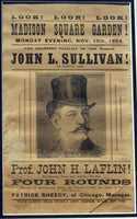 SULLIVAN, JOHN L. EXHIBITION BROADSIDE (1884)