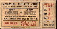 LEONARD, BENNY-JOHNNY DUNDEE FULL TICKET (1920)