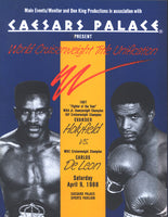 HOLYFIELD, EVANDER-CARLOS DELEON OFFICIAL PROGRAM (1988)