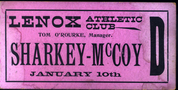 MCCOY, KID-TOM SHARKEY FULL TICKET (1899)