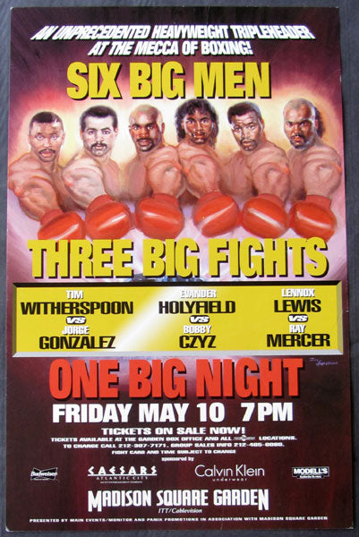 LEWIS, LENNOX-RAY MERCER & EVANDER HOLYFIELD-BOBBY CZYZ ON SITE POSTER (1996)