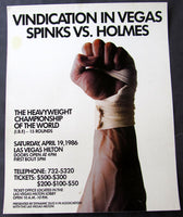 HOLMES, LARRY-MICHAEL SPINKS II ON SITE POSTER (1986)