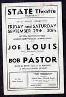 LOUIS, JOE-BOB PASTOR II  FIGHT FILM BROADSIDE (1939)