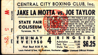 LAMOTTA, JAKE-JOE TAYLOR STUBLESS TICKET (1950)