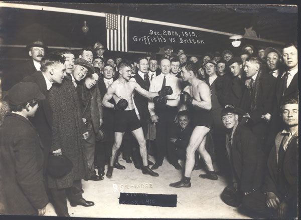 BRITTON, JACK-JOHNNY GRIFFITHS ANTIQUE PHOTOGRAPH (1915)