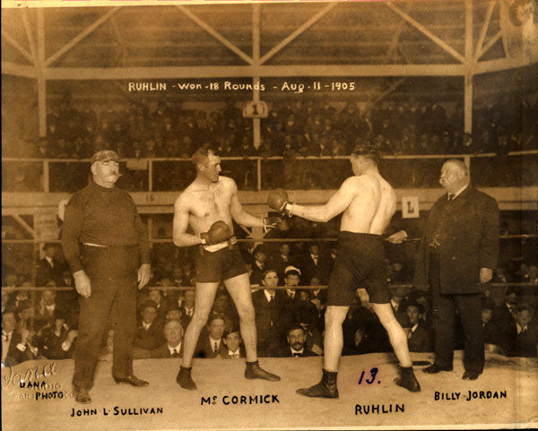 RUHLIN, GUS-JACK MCCORMICK WITH JOHN L.SULLIVAN ANTIQUE PHOTO (1905)