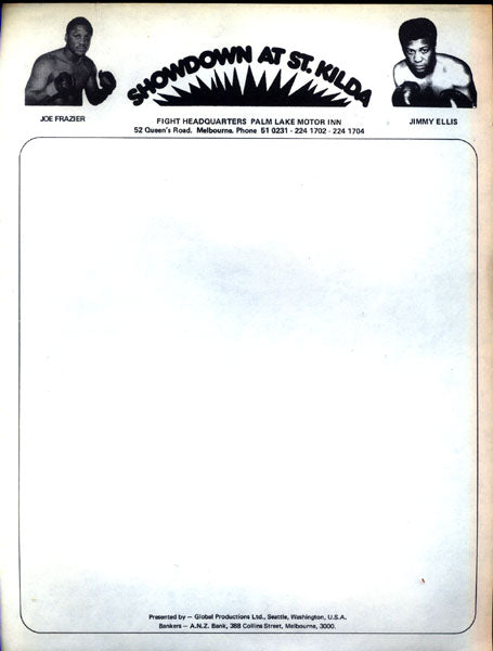 FRAZIER, JOE-JIMMY ELLIS II ORIGINAL LETTERHEAD (1975)