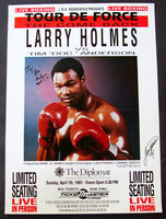 HOLMES, LARRY-TIM "DOC" ANDERSON SIGNED ON SITE POSTER (1991-SIGNED BY HOLMES & ANDERSON)