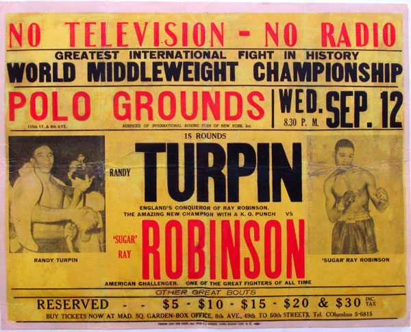 ROBINSON, SUGAR RAY-RANDY TURPIN II ON SITE POSTER (1951)