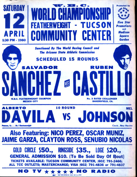 SANCHEZ, SALVADOR-RUBEN CASTILLO ON SITE POSTER/BROADSIDE (1980)