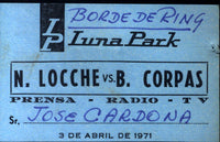 LOCCHE, NICOLINO-DOMINGO BARRERA CORPAS PRESS PASS (1971)
