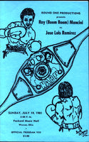 MANCINI, RAY "BOOM BOOM"-JOSE LUIS RAMIREZ OFFICIAL PROGRAM (1981)