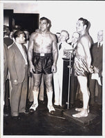 BAER, MAX-PRIMO CARNERA ORIGINAL WEIGHIN WIRE PHOTO (1934)