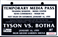 TYSON, MIKE-FRANCOIS BOTHA MEDIA CREDENTIAL (1999)