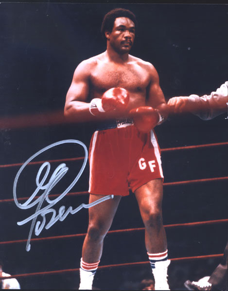 FOREMAN, GEORGE SIGNED PHOTOGRAPH (IN RING)