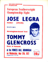 LEGRA, JOSE-TOMMY GLENCROSS OFFICIAL PROGRAM (1972)