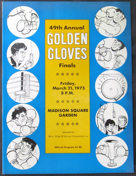 1975 GOLDEN GLOVES FINALS OFFICIAL PROGRAM (COONEY, DAVIS, JR., ROONEY)