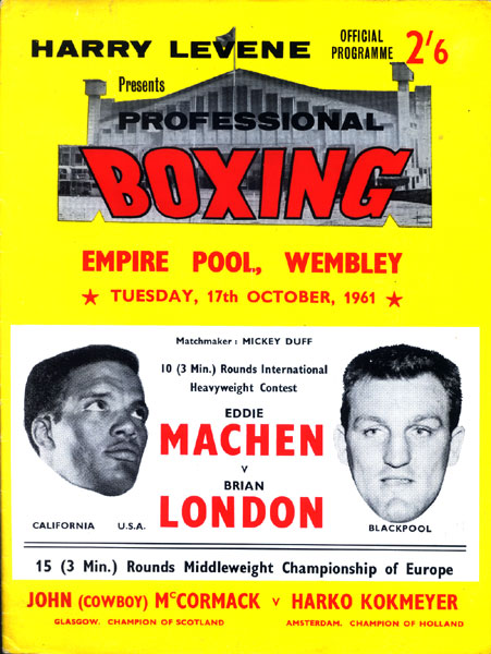 MACHEN, EDDIE-BRIAN LONDON OFFICIAL PROGRAM (1961)