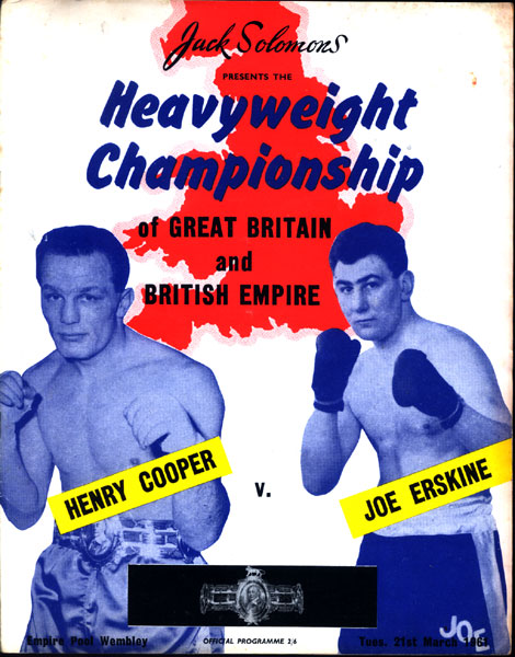 COOPER, HENRY-JOE ERSKINE OFFICIAL PROGRAM (1961)