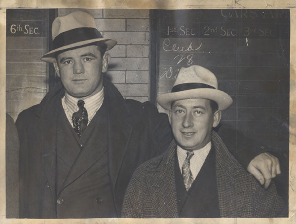 BRADDOCK, JAMES J. & JOE GOULD ORIGINAL WIRE PHOTO (1937)