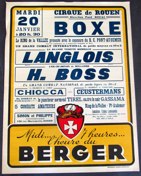 LANGLOIS, PIERRE-HARRY BOSS ORIGINAL ON SITE POSTER (1953)