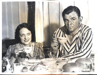 BRADDOCK, JAMES J. & WIFE MAE VICTORY BREAKFAST WIRE PHOTO (1935)