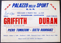 GRIFFITH, EMILE-JUAN CARLOS DURAN ORIGINAL ON SITE POSTER (SIGNED BY GRIFFITH-1964)