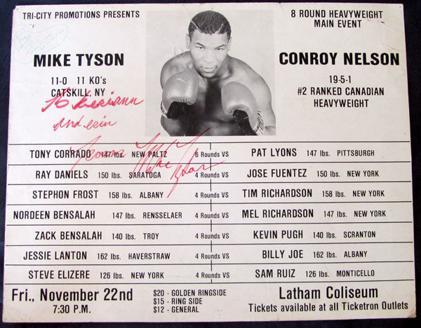 TYSON, MIKE-CONROY NELSON ON SITE POSTER (1985-VINTAGE SIGNED BY TYSON)