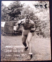 LOUIS, JOE-PRIMO CARNERA ORIGINAL ON SITE POSTER (1935)