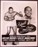 MARCIANO, ROCKY-ARCHIE MOORE ORIGINAL ADVERTISING POSTER (1955)