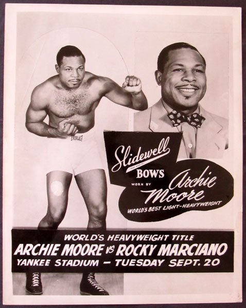 MARCIANO, ROCKY-ARCHIE MOORE ORIGINAL ADVERTISING POSTER (1955)