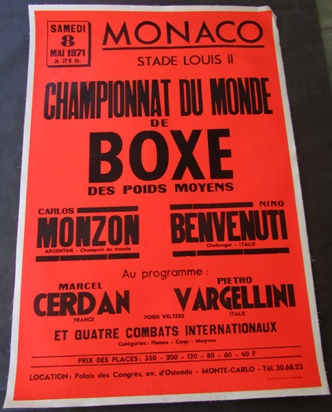 MONZON, CARLOS-NINO BENVENUTI ORIGINAL ON SITE POSTER (1971)