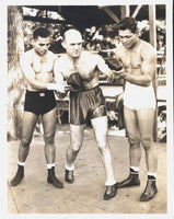 THIL, MARCEL-CEFERINO GARCIA & PEDRO MONTANEZ CARNIVAL OF CHAMPIONS WIRE PHOTO (1937)