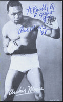 MOORE, ARCHIE SIGNED EXHIBIT CARD (TO TRAINER BUDDY EY)