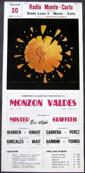 MONZON, CARLOS-RODRIGO VALDEZ II ON SITE POSTER (1977)