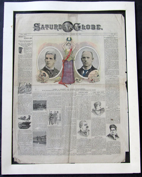 FITZSIMMONS, ROBERT-JAMES J. CORBETT ORIGINAL FIGHT NEWSPAPER (1897)