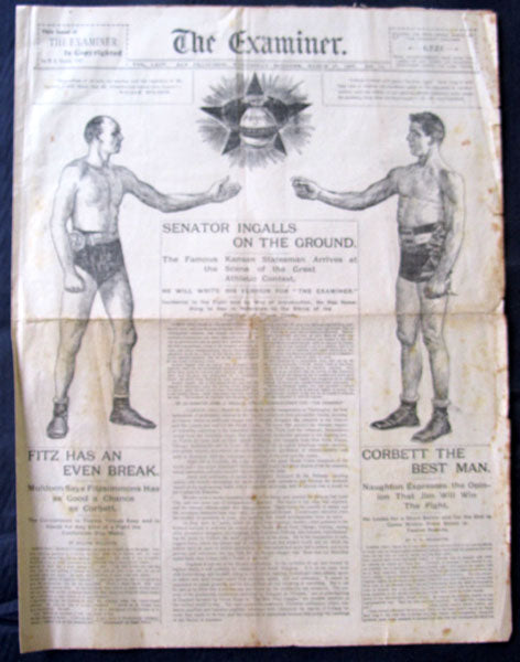 FITZSIMMONS, ROBERT-JAMES J. CORBETT ORIGINAL NEWSPAPER (1897)