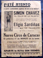 CHOCOLATE, KID (ELIGIO SARDINAS)-SIMON CHAVEZ ON SITE POSTER (1935)