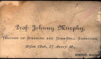 MURPHY, PROFESSOR JOHNNY BUSINESS CARD (JAKE KILRAIN'S TRAINER AND SECOND)