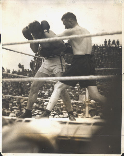 CARPENTIER, GEORGES-TOMMY GIBBONS ORIGINAL WIRE PHOTO (1924)