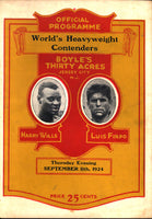 WILLS, HARRY-LUIS FIRPO OFFICIAL PROGRAM (1924)