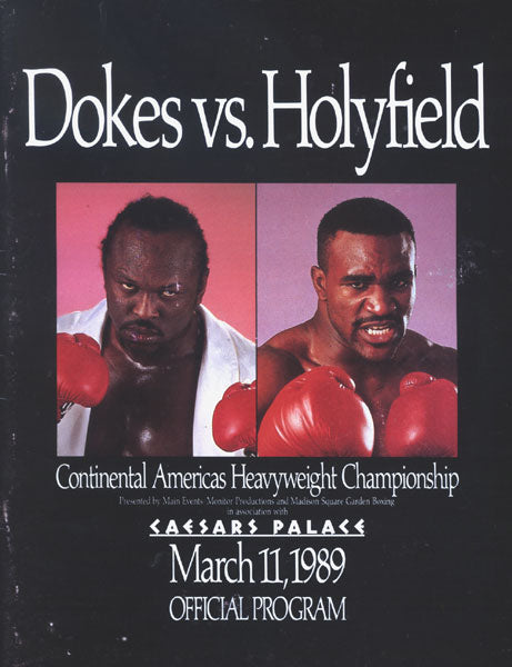 HOLYFIELD, EVANDER-MICHAEL DOKES OFFICIAL PROGRAM (1989)