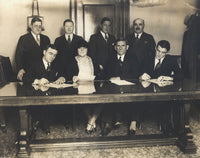 BRADDOCK, JIMMY-TOMMY LOUGHRAN ORIGINAL CONTRACT SIGNING WIRE PHOTO (1929)