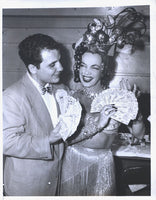 LAMOTTA, JAKE & CARMEN MIRANDA ORIGINAL WIRE PHOTO (1947)