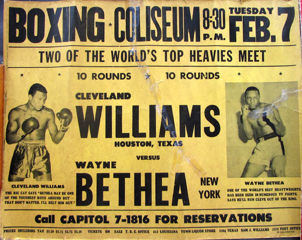 WILLIAMS, CLEVELAND-WAYNE BETHEA ON SITE POSTER (1961)