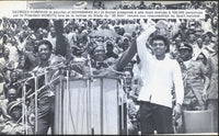 ALI, MUHAMMAD, GEORGE FOREMAN & MOBUTU ORIGINAL POSTCARD (1974)