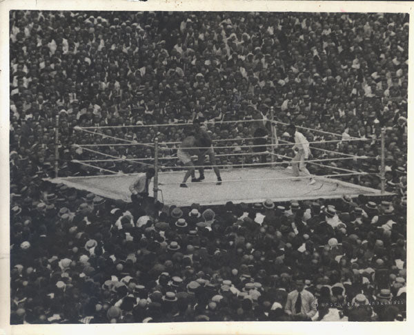 DEMPSEY, JACK-GEORGES CARPENTIER ORIGINAL WIRE PHOTO (1921)